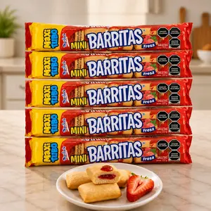Mini Barritas Fresa Cookies Snack Pack - 5 Packs, 222g Each Maxi Tubo