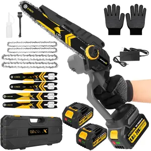 8" & 6" Mini  Brushless, 2026 Upgraded 2x4.0AH  Portable Handheld Small Cordless  with 4 x Guide Plate, Electric Hand  Motosierra for /Tree  Gardening Pruning