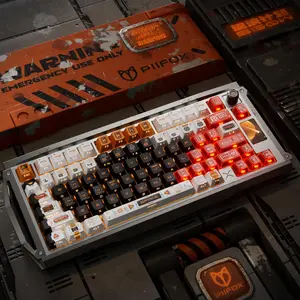 ULTRAEQUIP Cherry Profile Dye Sub Full-Keyset Keycaps, PC/PBT Mix Material with Transparent Backlight-Ready Keys, Side-Printed Custom Keycaps for Mechanical Keyboards
