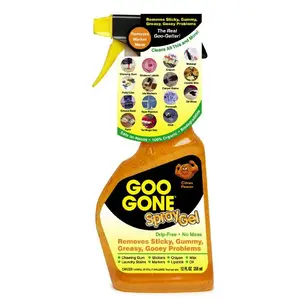 Goo Gone GGHS12 12 fl oz Trigger Spray Gel, Goo Removal Cleaner for Footwear and Clothes