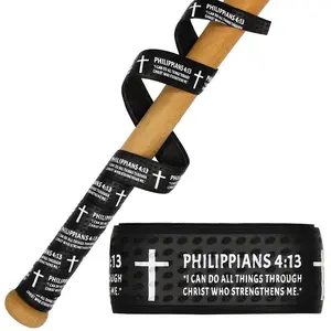 Baseball Bat Grip Tapes, Faith Cross Bat Grip Tape, 1.5mm Precut and Full Adhesive Baseball Wrist Tape, Scripture Designs Non-Slip Religious Baseball Grip Tapes for
