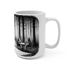 Black and White Cafe Cat Color Morphing Mug, 11oz