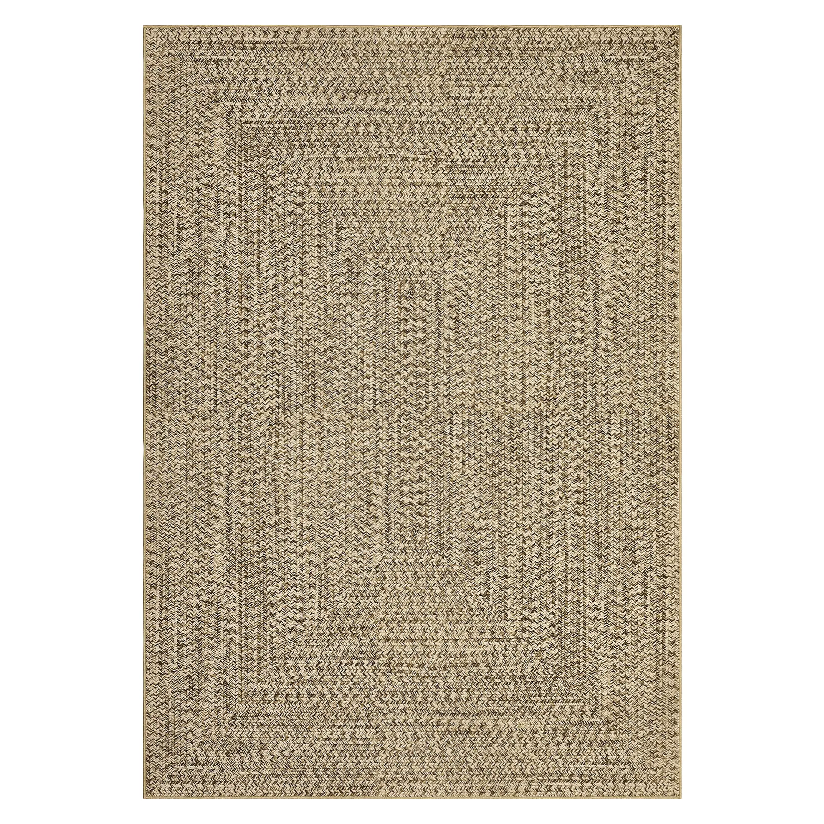 Beige Yellow Polyester Rectangular Runner Rug (2x6 ft) - Modern Non Slip Low Pile Rug, High-Traffic Machine-Washable Textile Floor Covering for Hallway, Entryway, Non Slip Rugs