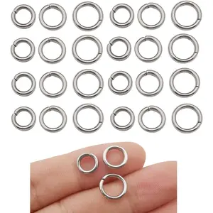300pcs Mix 8mm 9mm 10mm Stainless Steel Thick Strong Rings Jump Rings Connector Rings for Jewelry Making Necklaces Bracelet Earrings Keychain DIY Craft (M536)