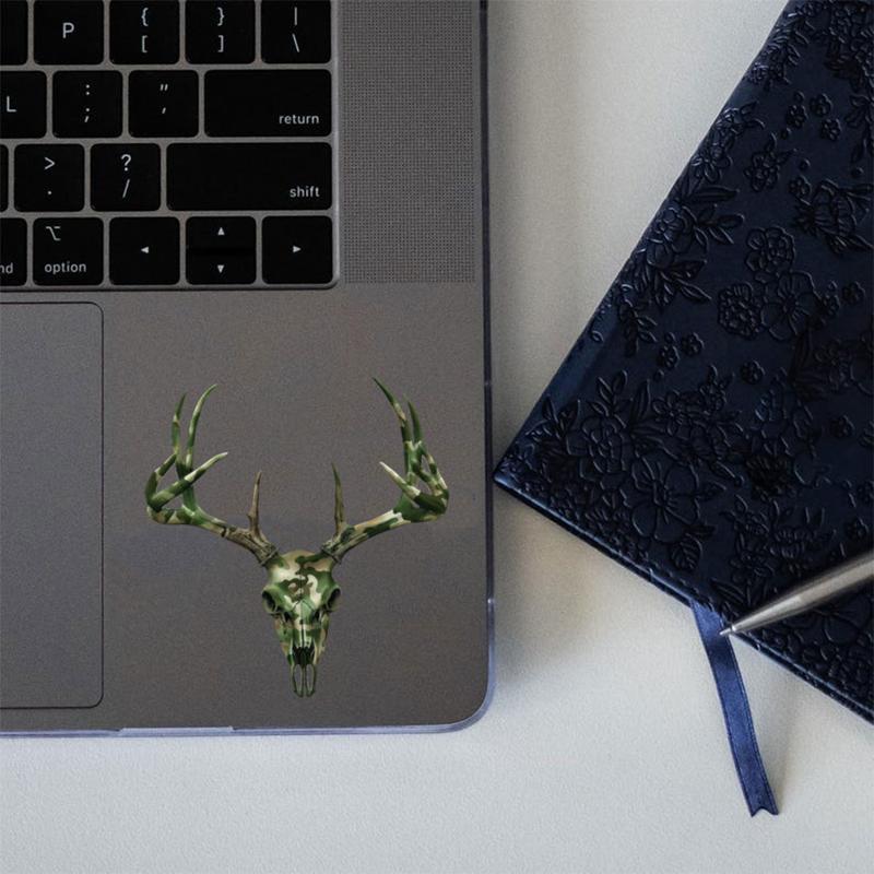 Whitetail Deer Skull Camo Sticker, Hunting Rustic Style, Buck Skull Decal for Trucks, Coolers, Gun Cases, Gift for Hunters