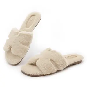 Athlefit Women's Open Toe Fuzzy House Slippers Cute Fluffy Slip on Slide Slippers for Bedroom Indoor Bridesmaid Pink