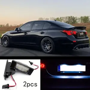 2 PCS Premium LED License Plate Lights, Led car lights, compatible with Infiniti Q50 (2013-2017) and Nissan Armada Y62/Juke F15/Kicks and other models, featuring 6500K pure white light for professional-grade illumination, equipped with CANbus intelligen