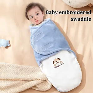 Cartoon Animal Theme Baby Blanket Wrap, Soft Plush Warm Comfort, Fall Winter Infant Sleep Bag Sleep Sack, Blue Options, Easter Christmas Gift