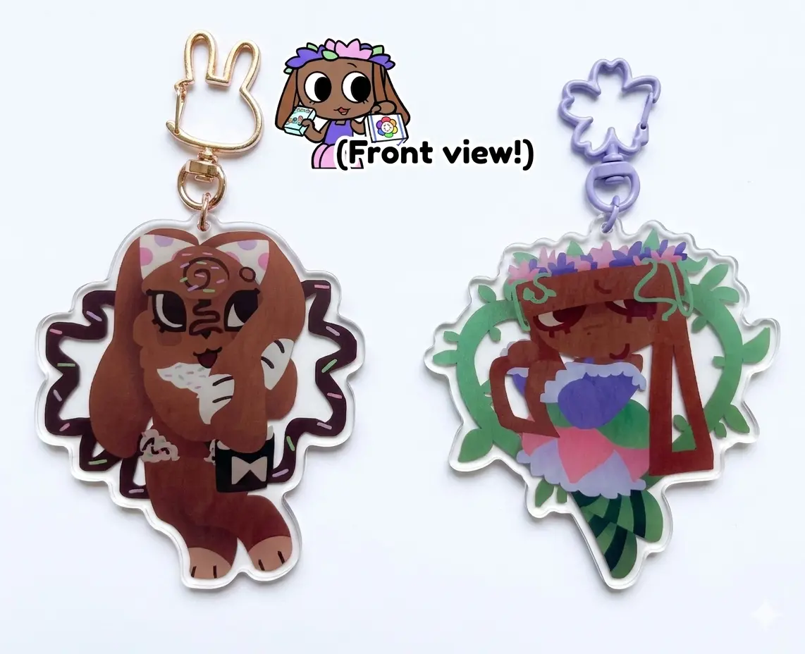 Dandys World Toon Acrylic Keychains || Bassie and Cocoa