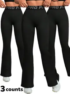 Women's High-Waisted Sporty Leggings, Tight-Fit Woven Fabric, All-Season Comfortable Workout Pants, Breathable Quick-Dry Gym Wear, Gym Sportswear Bottoms
