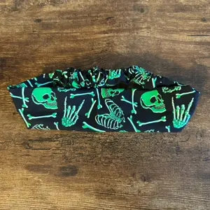 Neon Green Skeleton Fabric Headband