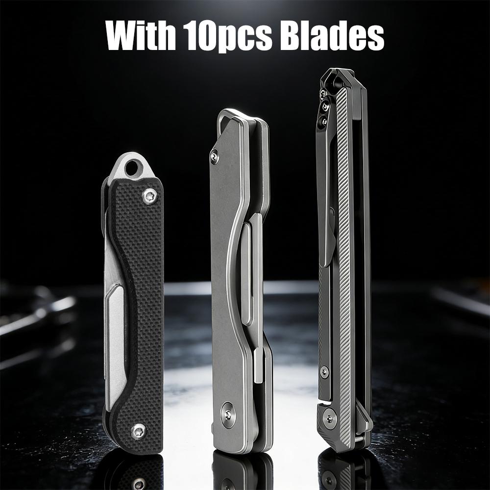 Mini pocket knife, outdoor portable cutting tool, With 10pcs Replacement Blades