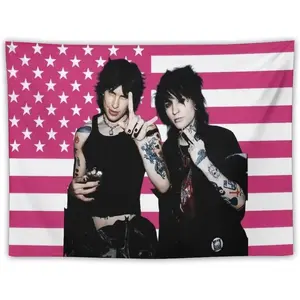 Jake And Johnnie Tapestry Wall Hanging Flag Art Aesthetic Poster Dorm Tapestries For Bedroom Party Home Living Room Decor 30"x40"