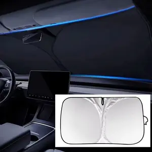 【FathersDayGift】Car Windshield Sun Shade, Reflective Sunshade for Car Windshield with Mirror Cut-Out, Blocks 99% UV Rays & Keeps Vehicle Cool, Fits Cars, Trucks, SUVs & Vans