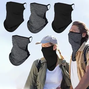 4 Pcs Sun Protection Mask, Outdoor Cycling Dust Mask, UV Protection Neck Protection Kit, Ear-hook Mask, High-quality Material, Comfortable and Breathable, Turban Cloth Mask Suitable for Outdoor Cycling, Fishing, Hiking