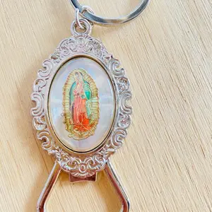 Recuerdos para bautizo, llaveros de San Judas Tadeo y Virgen de Guadalupe Baptism Favors