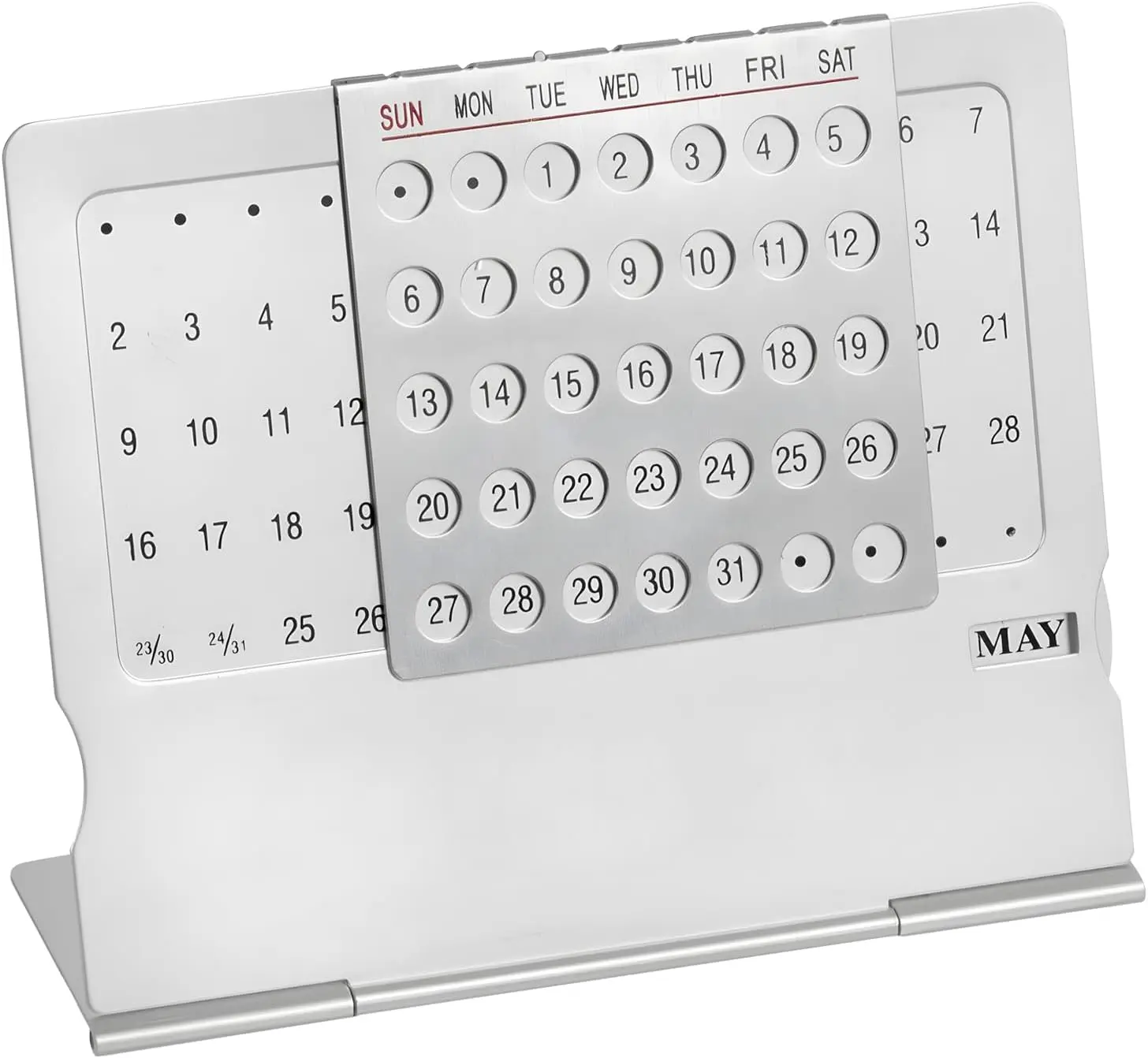 Creative Mini Perpetual Desk Calendar - Aluminum Alloy Adjustable Monthly Calendar – Works for 100 Years | Home & Office Decor (1pc)