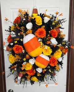 24" Halloween Candy Corn Wreath