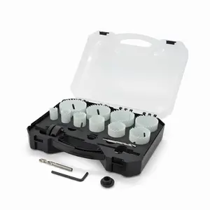 14 Pcs Hole Saw Kit, 3/4" to 2-1/2" (19mm-63mm) | Professional Hole Cutter Set for Wood, Drywall & PVC, Electric Tools Accessories, with Clean and Smooth Cutting Edge, Fast Chip Removal, Includes Mandrels & Carry Case