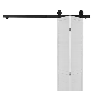 Spring new arrivals Bi-Folding Sliding Barn Door Hardware Track Kit 52" for Two 24" Doors