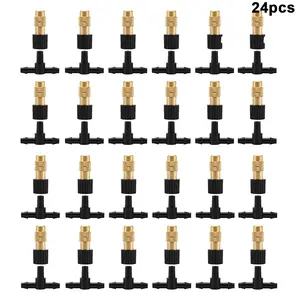 24pcs Adjustable Copper Atomizing Nozzles for Drip Irrigation, 4/7mm, Perfect for Garden Cooling & Lawn Care, Ideal for Vegetables & Greenhouses, Garden Watering Sprinkler
