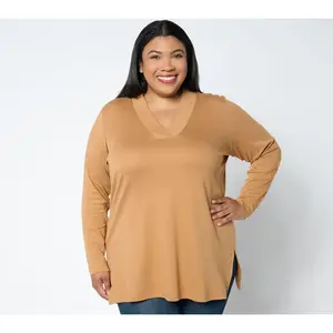 Isaac Mizrahi Live! Regular Essentials Pima V-Neck Tunic