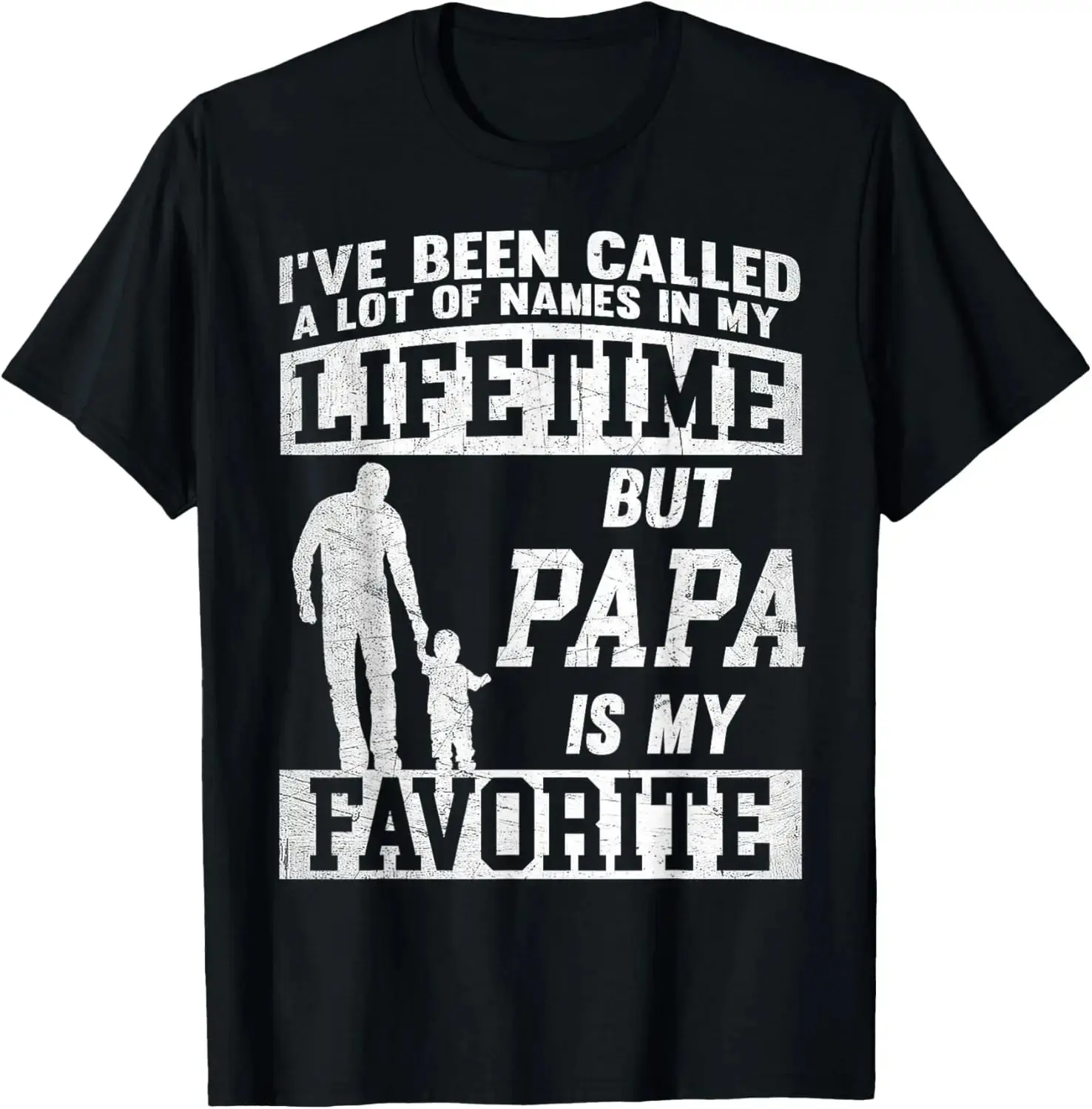Men's "Papa" Graphic T-Shirt, 100% Cotton Oversized Relaxed Fit Crewneck, Breathable Casual Top for Father's Day