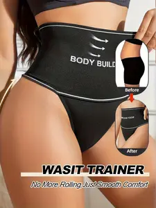 High Waist Shaping Women's Triangle Knickers with Letter Print, High Waist Shapewear, Firm Tummy Control for a Slim Fit, Comfortable Underwear for Everyday Wear