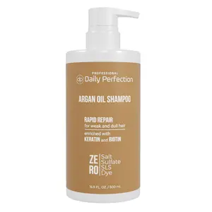 (dp) Argan Oil Shampoo – Repair & Protect Damaged Hair – Clean, Salon-Grade Formula with Biotin + Keratin