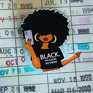Slay Black Girl Phone Grip, Black No Sugar No Cream Pop Socket, Phone Accessory, Kindle Holder, Gift For Her, 360° Rotation Strong Magnetic Hold