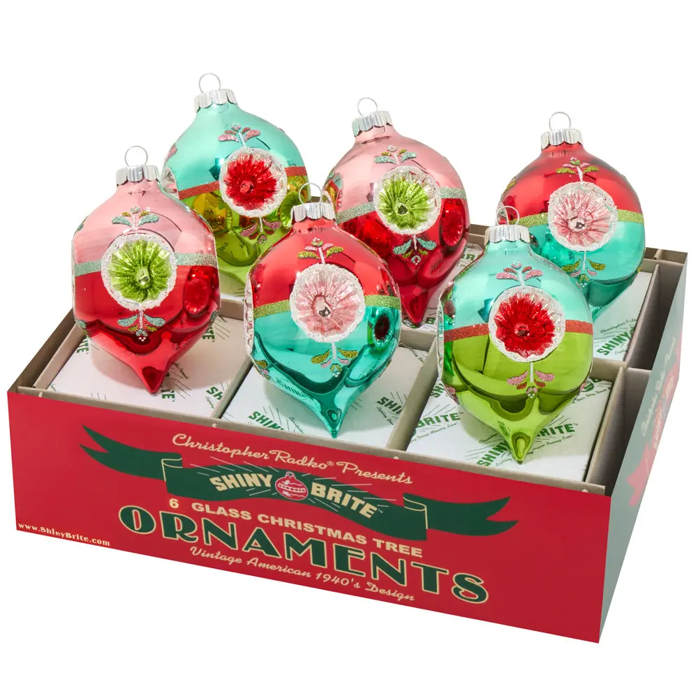 FESTIVE FETE 6 COUNT 3.25" DECORATED REFLECTOR TULIPS - 2025