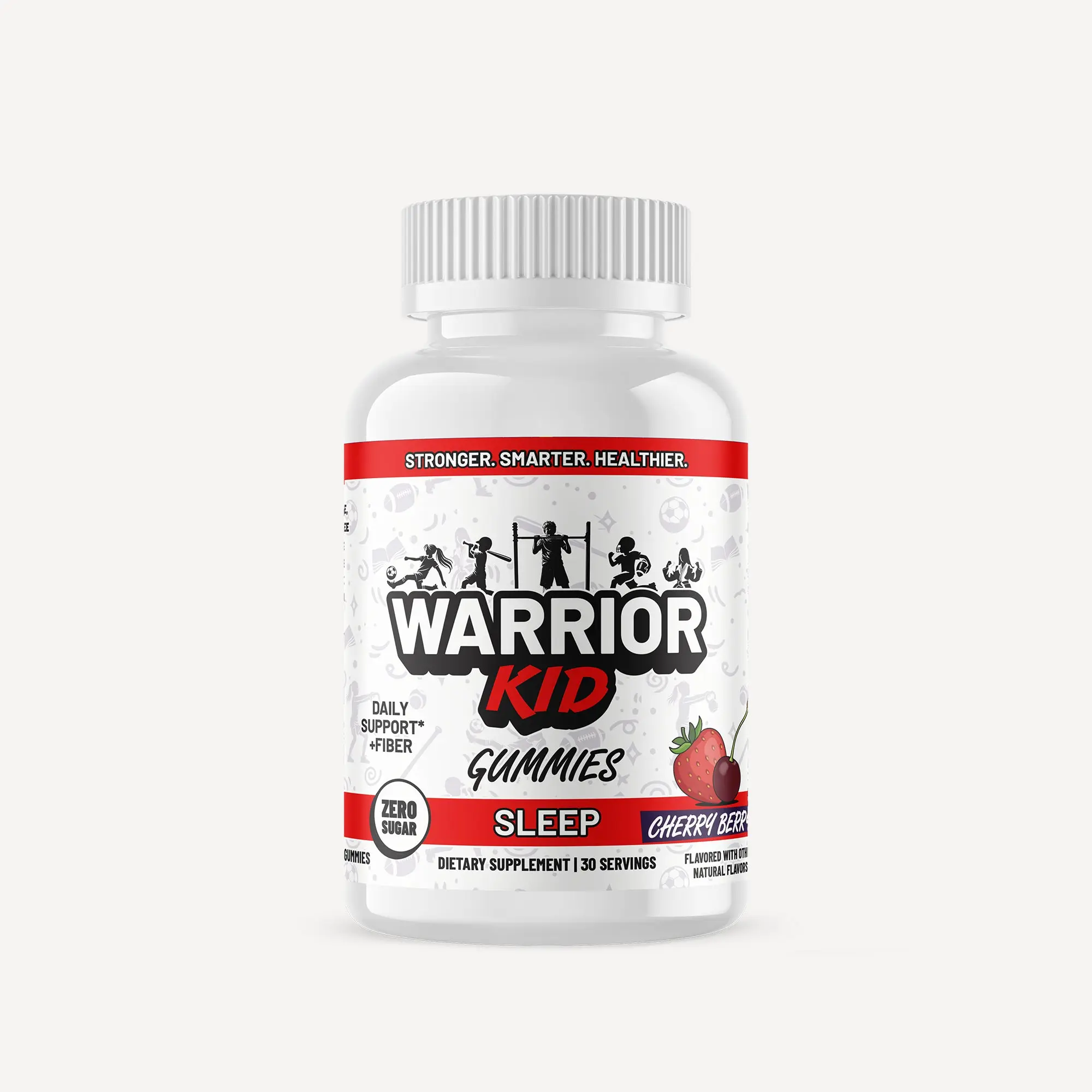 Jocko Fuel Warrior Kid Sleep Gummies - Berry-Flavored Chewable Dietary Sleep Aid Supplements for Children with Botanicals, Tart Cherry, Low Sugar, Vitamins Support