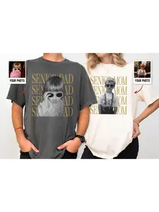 Personalized Vintage Photo Senior Dad Senior Mom Shirt: Custom Retro Senior Night Matching Shirts, Senior 2026 Gifts, Class Of 2026 Mom Tee