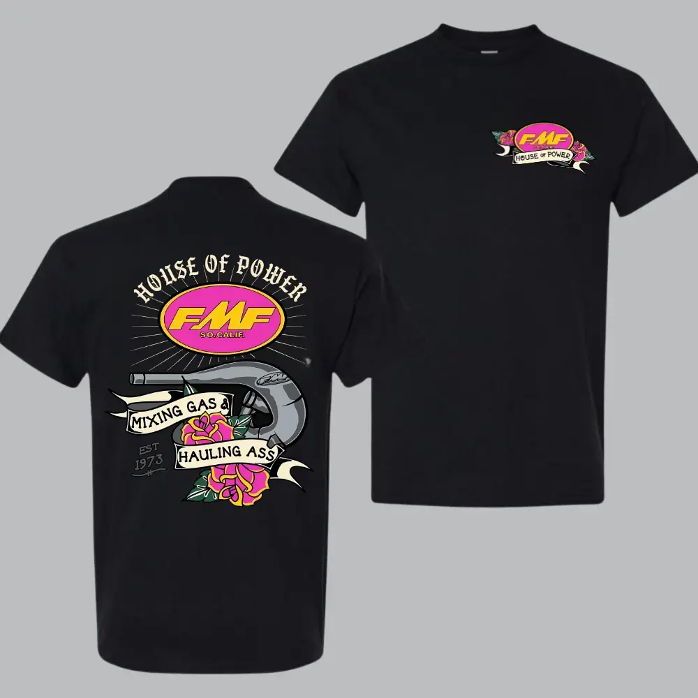 180g[100%cotton]FMF Mixing Gas Hauling A*s T-Shirt – Moto Power 2-Sided Graphic Tee, Dirt Bike Racing Shirt, Casual Shortsleeve Tee for Biker & MX Fans