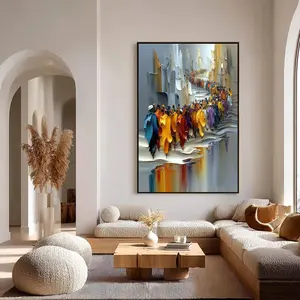 [sale off up to 40%] [Frame Canvas] The Great Migration Painting, Colorful Textured Wall Art, Large Impasto Figurative Art, Christian Wall Art, Modern Christian Decor