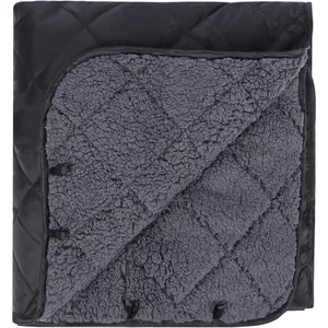 Warm Windproof Large Sherpa Lined Camping Blanket, Machine Washable 59"x 79" Outdoor Blanket for Cold Weather, Ideal for Camping and Stadium Activities
