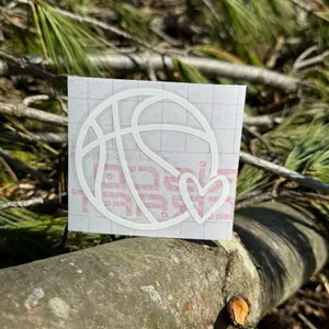 Basketball Decal, Basketball Mom Decal - Waterproof Permanent Vinyl Sticker in Bright Colors for Smooth Surfaces - Customizable Size & Color Options