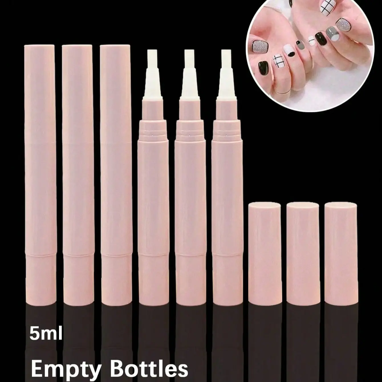 5ml Pink Refillable Twist Pen Applicator – Empty Nail Oil Pen With Brush Tip; Lip Gloss Tube & Eyelash Growth Serum Applicator; Leak-Proof Precision Car Touch-Up Paint Pen; Portable Refillable Design For Women, Beauty Enthusiasts & Nail/Eyelash