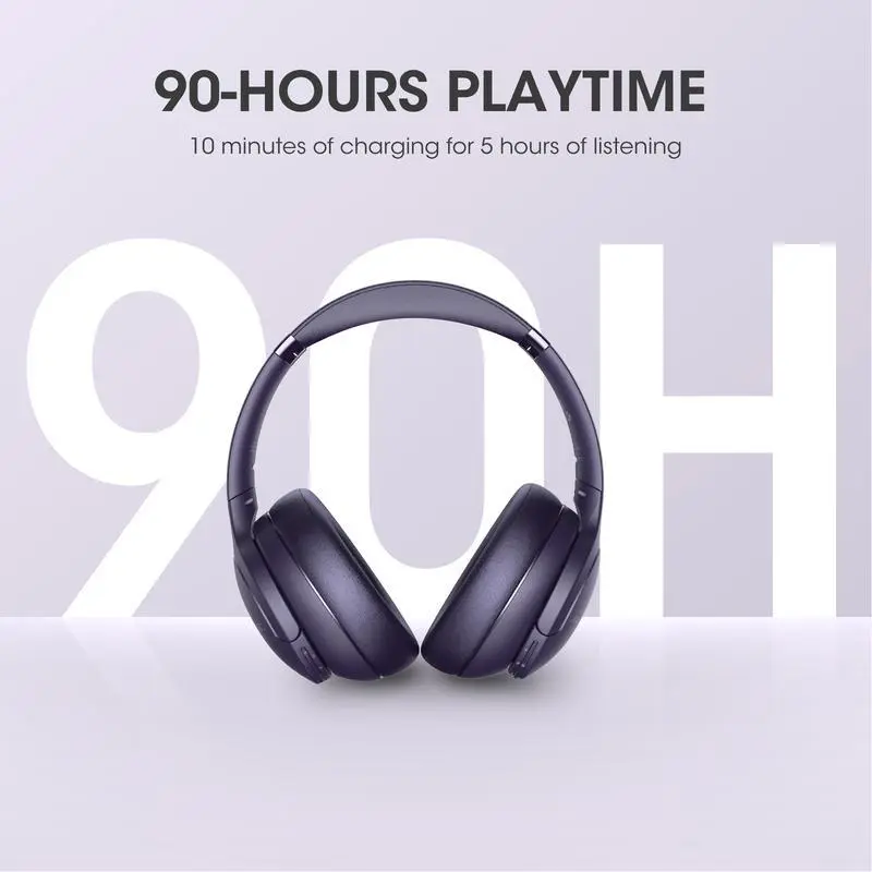 MOKATA22 Over Ear Bluetooth Headphones, 90H Playtime, 3 Custom EQ Modes, Built-in HD Mic, IPX5 Waterproof, Multi-Platform Gaming Headset, Comfortable Wear with Immersive Deep Bass for PC Laptop Phone