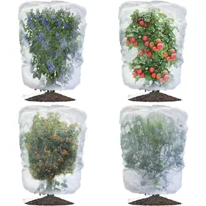Bird Netting for Garden Blueberry Bushes Fruit Tree Netting Cover  Protection Mesh Bags with Drawstring, 4 Pack 2.3 x 3.5 ft Shrubs Bush Tomato Strawberry Berry Barrier Protectors Net