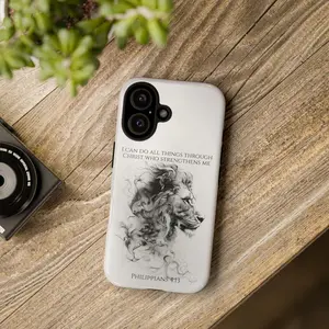 I Can Do All things Through Christ Philippians 4:13 Christian Lion Bible Phone Case For iPhone 17+ Samsung Galaxy S25+   9+ Gift for iPhone 13