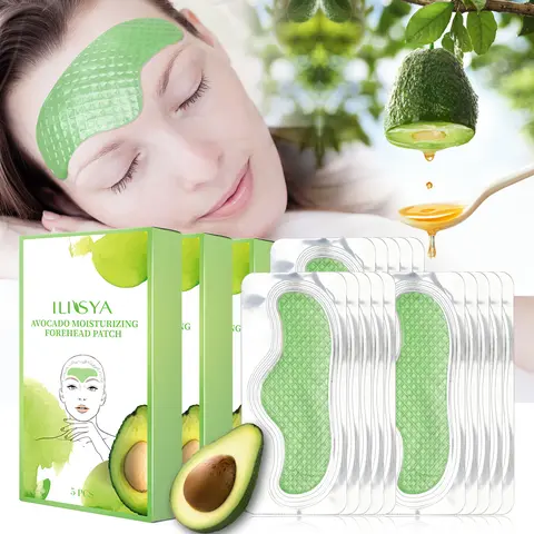 3 boxes of collagen forehead patch, avocado mask patch, moisturize and hydrate forehead skin, fade wrinkles, daily skin care products,Mother's Day gift