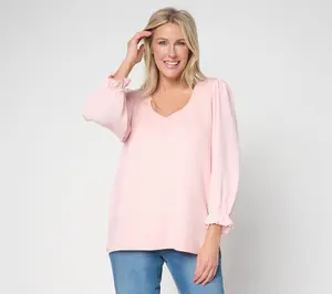 Ree by the Pioneer Woman Mixed Media Pullover_Long Sleeve Sweater