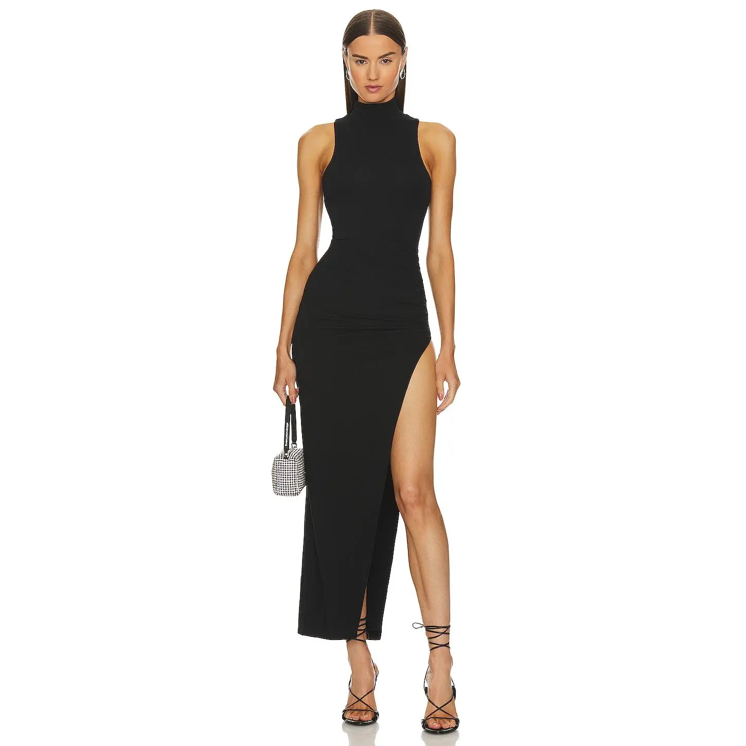 superdown Janet Slit Midi Dress in Black