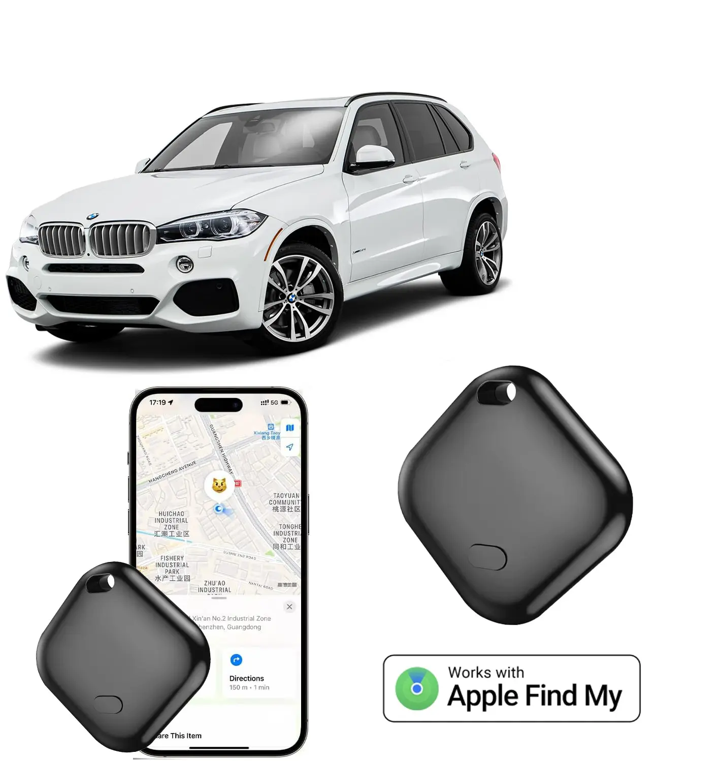 Mini Vehicle GPS Tracker – Live location device with app, built-in SIM card, 360-day battery – Anti-theft GPS tracker for cars, motorcycles, scooters, bicycles 1-Pack gps tracker