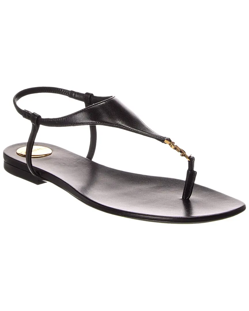 Saint Laurent Cassandre Leather Sandal