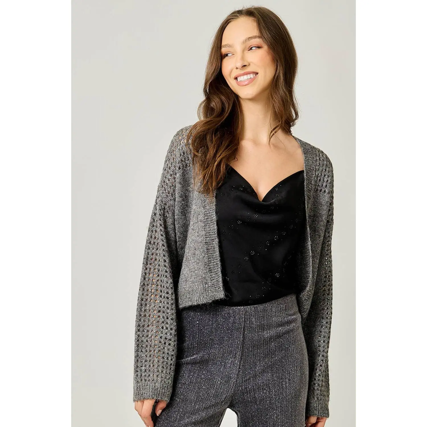 Metallic Sweater Cardigan