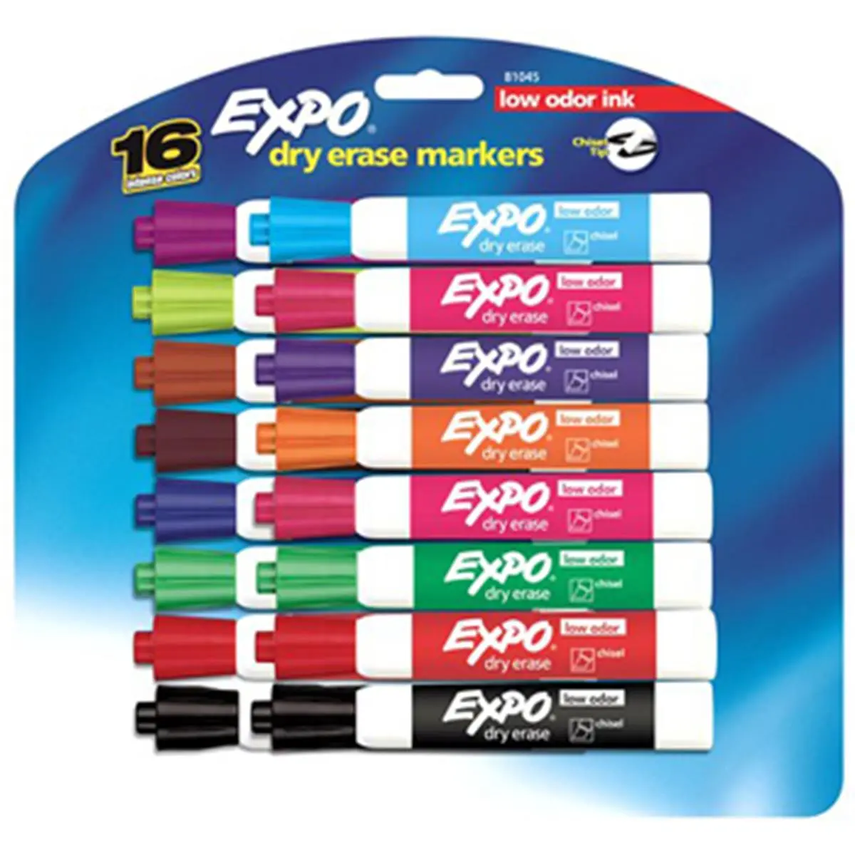 212 MAIN Newell Corporation Expo Lowodor Chisel Tip Dry Erase Markers, 16-Color Colorful Marker Set for Sports & Outdoor Track & Field Leisure Activities