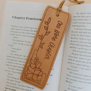 Leather Bookmark "One More Chapter" with Idaho State Outline and Syringa Flower - Idaho Gift - Gift for Her - Book Lover Gift