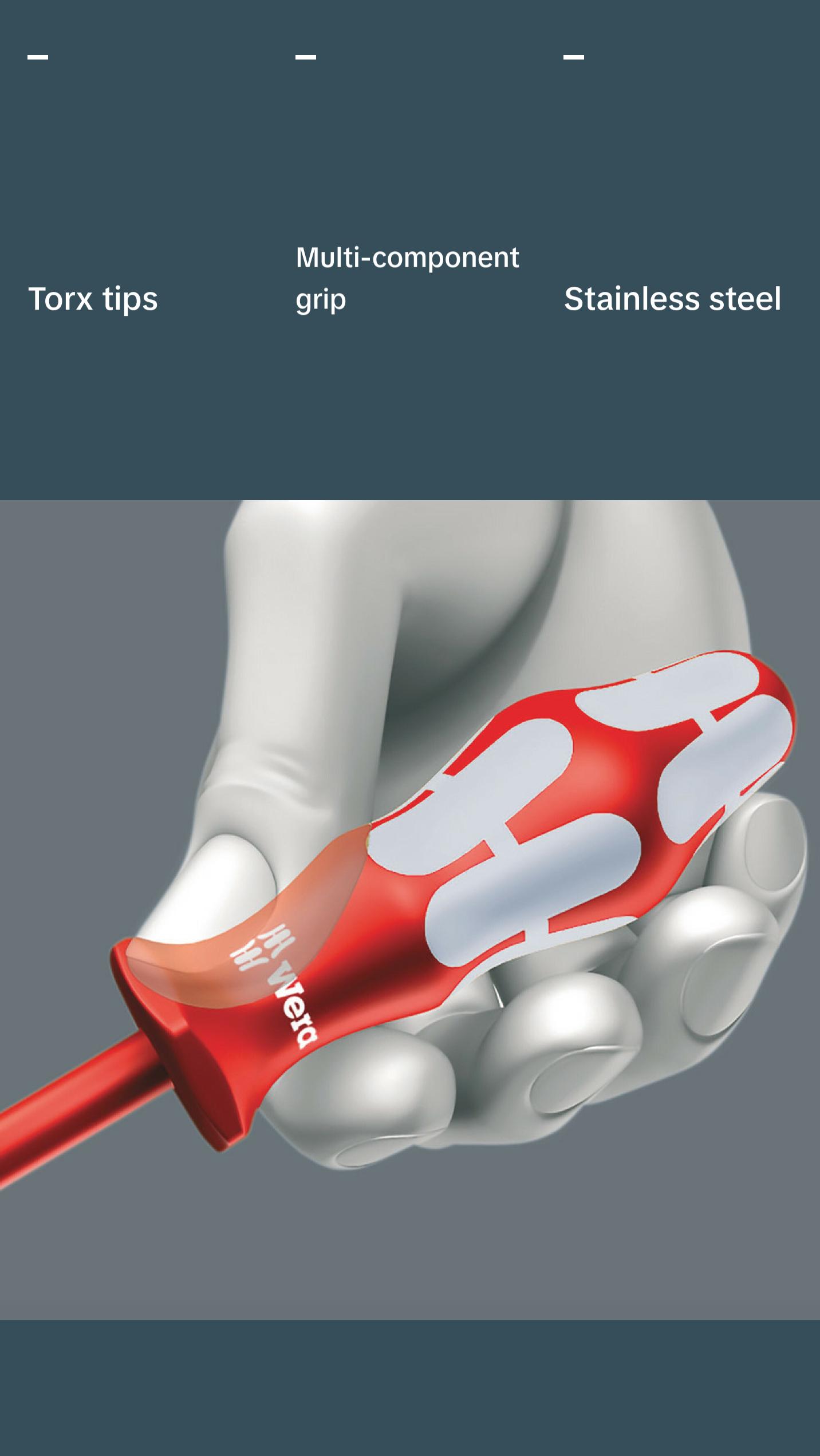 Wera 3167 i/7 TORX® Screwdriver set, stainless and rack, 7 pieces